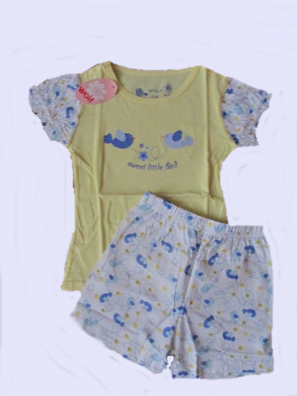 Dívčí pyžamo Wolf žluto-modré,vel. 110