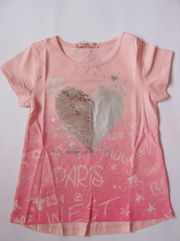 Dívčí tričko s flitry růžové KUGO