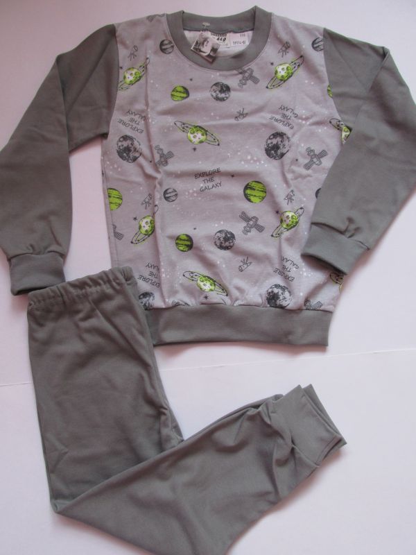 Chlapecké pyžamo Vesmír dlouhý rukáv, vel.134-140 Smaragd
