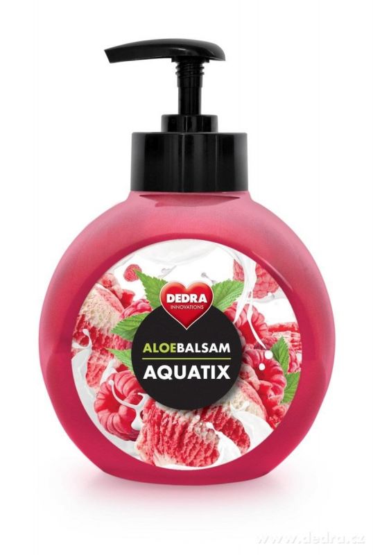 ALOEBALSAM AQUATIX koncentrát na ruční mytí nádobí - malina se smetanou 500ml s pumpičkou Dedra