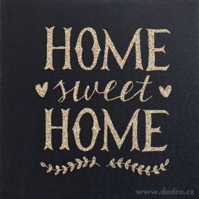 Obraz na plátně s glitter efektem Home sweet home 28x28