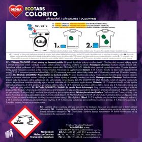 Dedra Prací tablety na bílé prádlo ECOTABS COLORITO koncentrované 60 ks