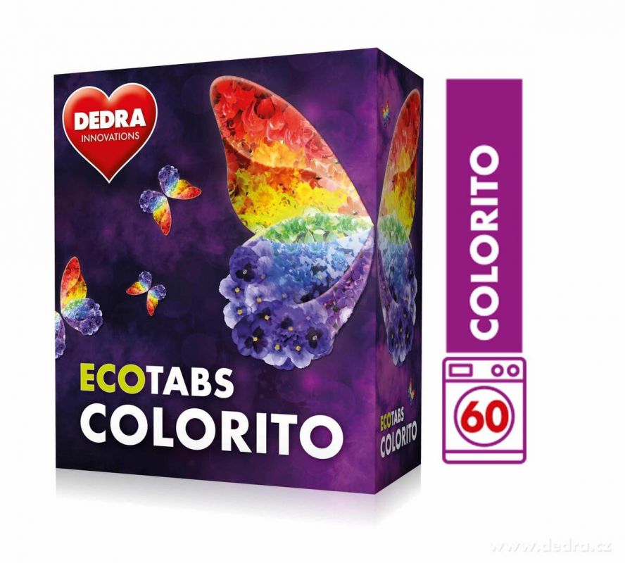 Dedra Prací tablety na bílé prádlo ECOTABS COLORITO koncentrované 60 ks