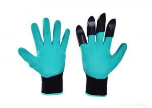 Pracovní rukavice HRABAVICE se 4 DRÁPY z pevného plastu Dedra