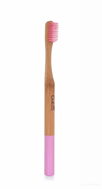 Zubní kartáček GoEco BAMBOO z bambusu s velmi měkkými štětinkami pastelově růžový Dedra