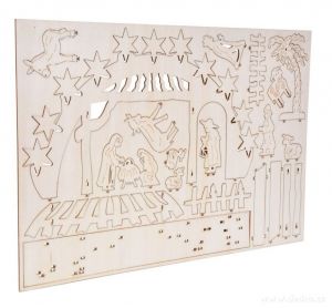 Vánoční dekorace dřevěný betlém sestav a vymaluj si sám - stavebnice Dedra