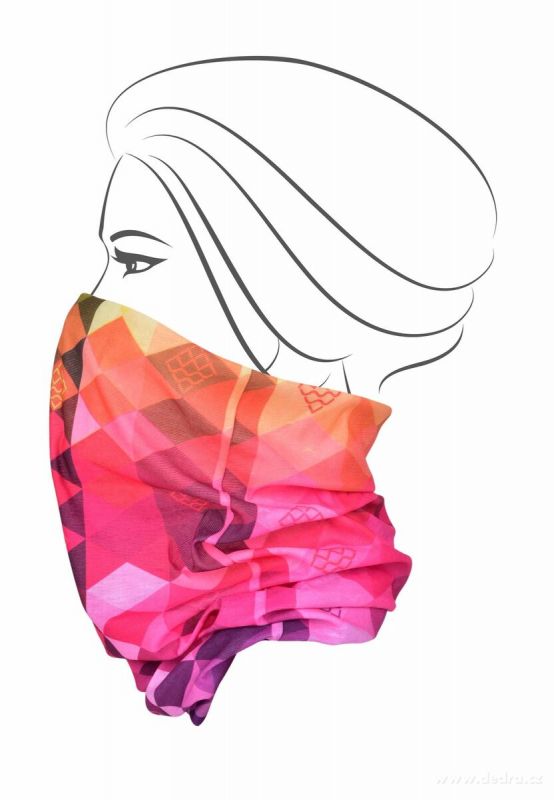 Multifunkční šátek nejen na sport -barevné káro Dedra