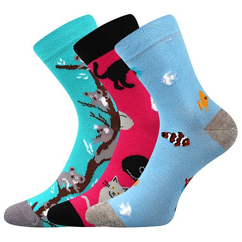 Veselé dívčí ponožky ZVÍŘÁTKA Boma - 3 páry
