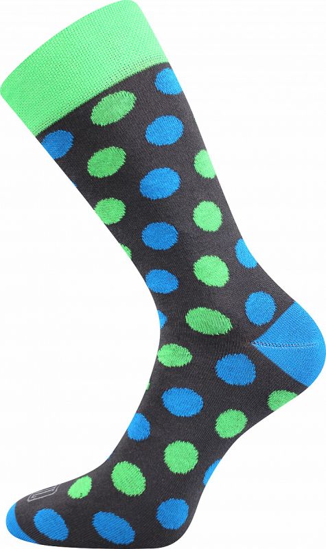 Veselé ponožky Wearel PUNTÍKY modro-zelené Lonka
