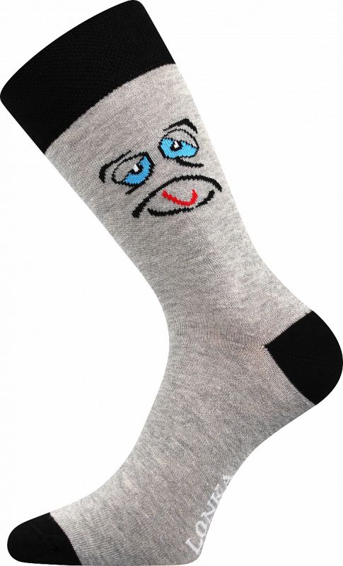 Veselé ponožky Woodoo Šklebíci Lonka - šedá Fuski BOMA