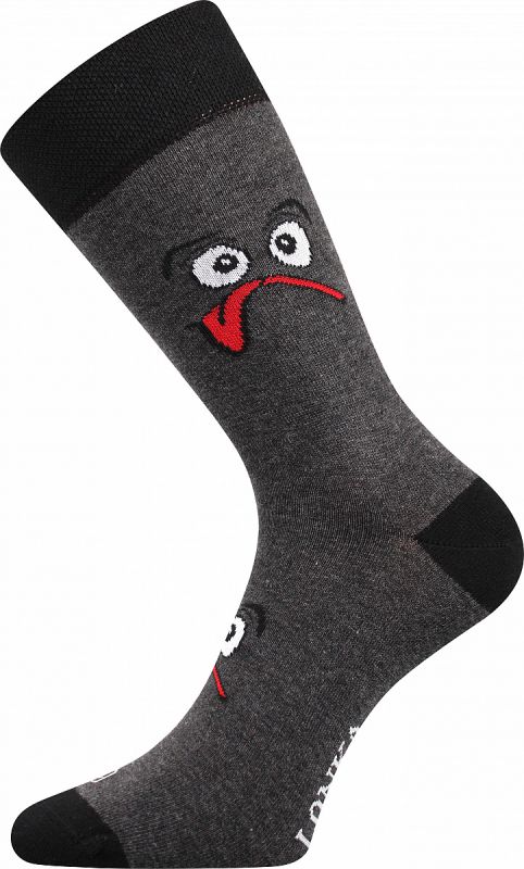 Veselé ponožky Woodoo Šklebíci Lonka - tmavě šedá