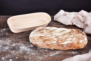 Dřevěná ošatka na velký bochník chleba Sedlák s látkovým potahem, pro chleba cca 1300 g Dedra