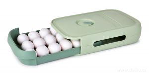 Úložný box na vajíčka VEJCOPÁD až na 18ks vajec, olivový Dedra