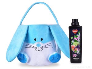Velikonoční textilní taška na koledu modrá Dedra