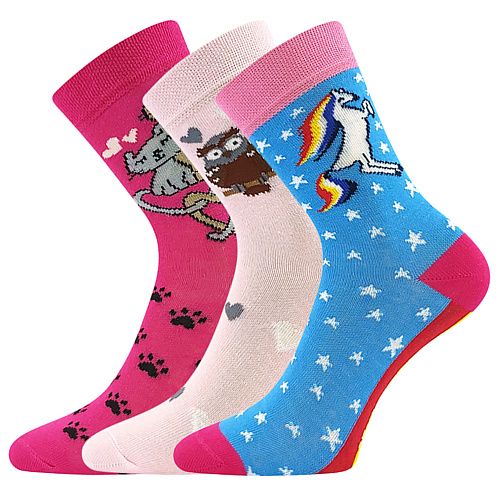 Veselé dívčí ponožky 057-21-43 XII mix C Boma - 3 páry