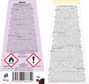 Certifikovaný dezinfekční spray, 71% alkoholu , na hladké povrchy , BACILEX 500ml Vaše Dedra, s.r.o.