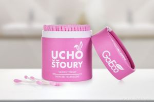 Růžové ekologické uchošťoury 200ks z recyklovaného tvrdého kartonu a 100% bavlny Vaše Dedra, s.r.o.