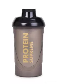Shaker PROTEIN SUPREME, šroubovací náustek na pití + míchací sítko 600ml