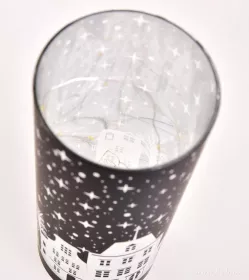 Skleněný svícen s led osvětlením, matný černý 20cm Vaše Dedra, s.r.o.
