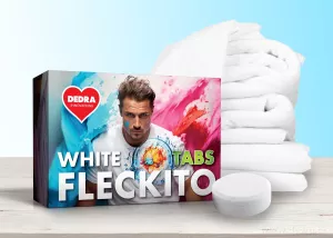 Tablety na skvrny na bílém prádle WHITE FLECKITO TABS, 12 tablet