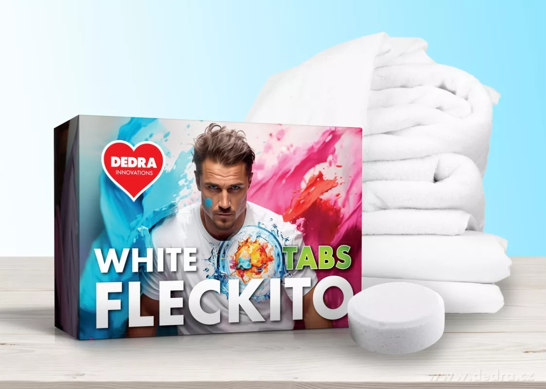Tablety na skvrny na bílém prádle WHITE FLECKITO TABS, 12 tablet Vaše Dedra, s.r.o.