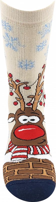 Veselé vánoční ponožky RUDY I. Boma smetanová