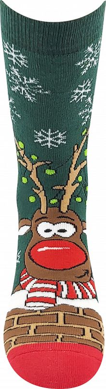 Veselé vánoční ponožky RUDY I. Boma zelená