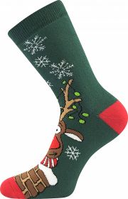 Veselé vánoční ponožky RUDY I. Boma zelená