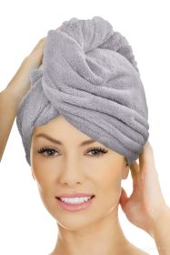 XL Turban na vysoušení vlasů - šedý Dedra